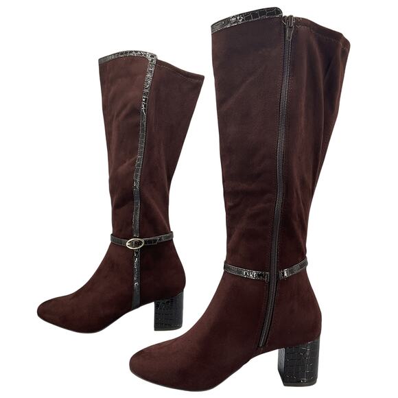NEW Jones New York Women’s Isalee Knee High Dress Boots Brown Size 8M WC - Picture 2 of 10